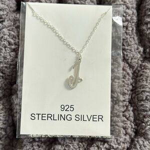 18” 925 Sterling Silver J necklace